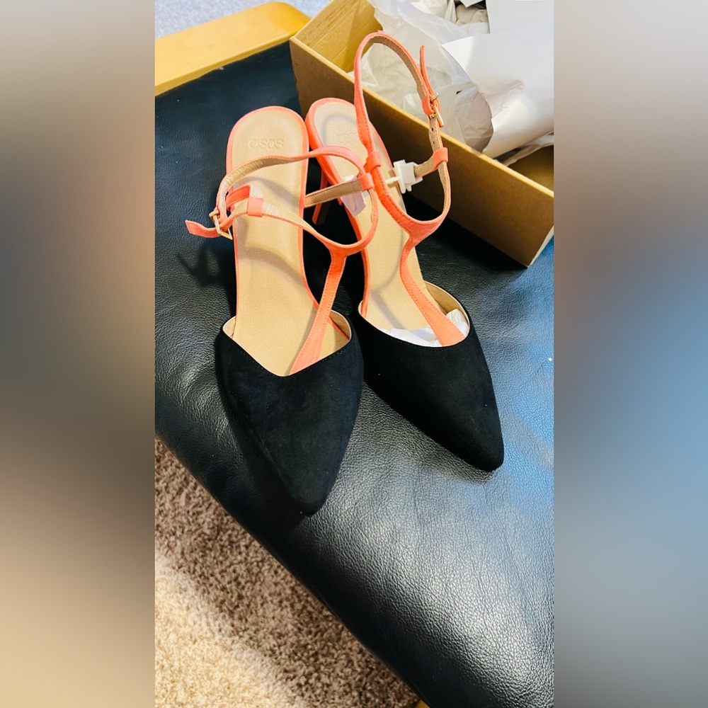 Black and coral , perfect heels